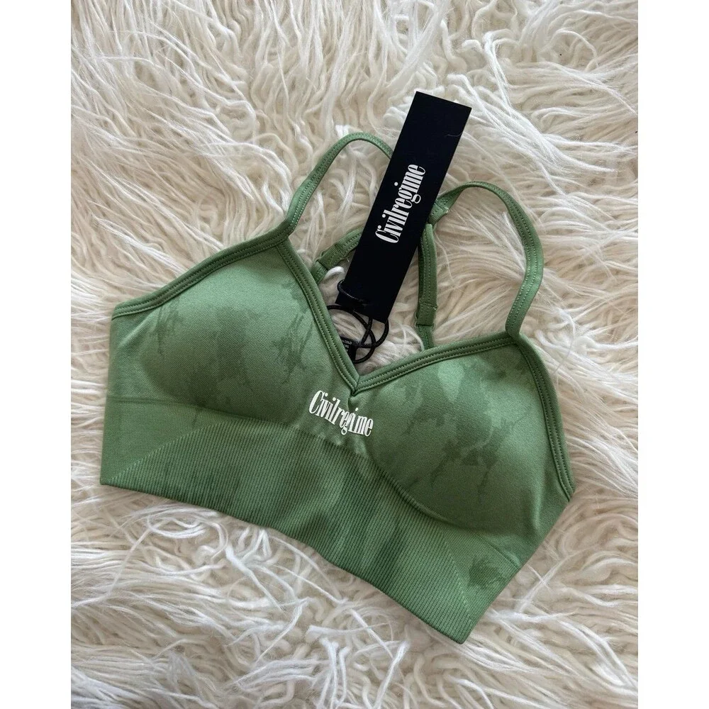 Civil Regime Kelly Seamless Sports Bra Reaper Wash Watercrest Size XS